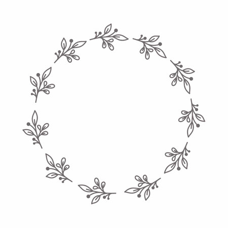 leaf circle frame flower circle frame wedding card frame Vector decorative frame.の写真素材