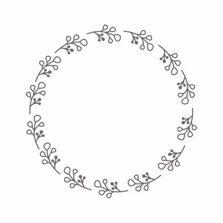 leaf circle frame flower circle frame wedding card frame Vector decorative frame.の写真素材