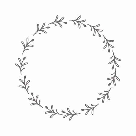 leaf circle frame flower circle frame wedding card frame Vector decorative frame.の写真素材