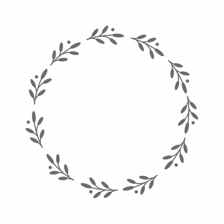 leaf circle frame flower circle frame wedding card frame Vector decorative frame.の写真素材