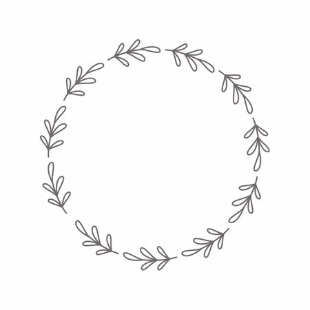 leaf circle frame flower circle frame wedding card frame Vector decorative frame.の写真素材