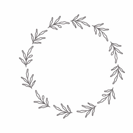 leaf circle frame flower circle frame wedding card frame Vector decorative frame.の写真素材