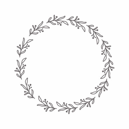leaf circle frame flower circle frame wedding card frame Vector decorative frame.の写真素材