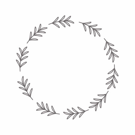 leaf circle frame flower circle frame wedding card frame Vector decorative frame.の写真素材