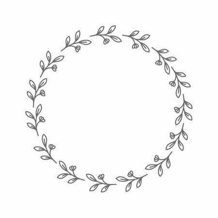 leaf circle frame flower circle frame wedding card frame Vector decorative frame.の写真素材