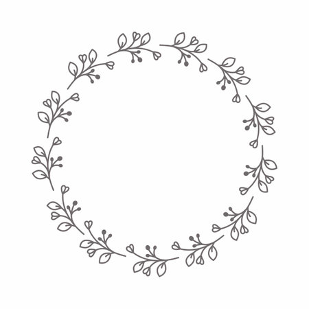 leaf circle frame flower circle frame wedding card frame Vector decorative frame.の写真素材