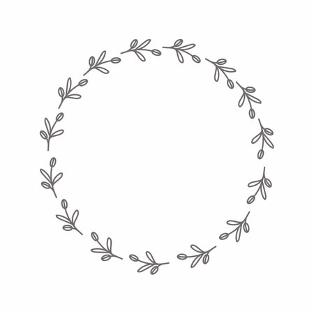 leaf circle frame flower circle frame wedding card frame Vector decorative frame.の写真素材