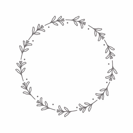 leaf circle frame flower circle frame wedding card frame Vector decorative frame.の写真素材
