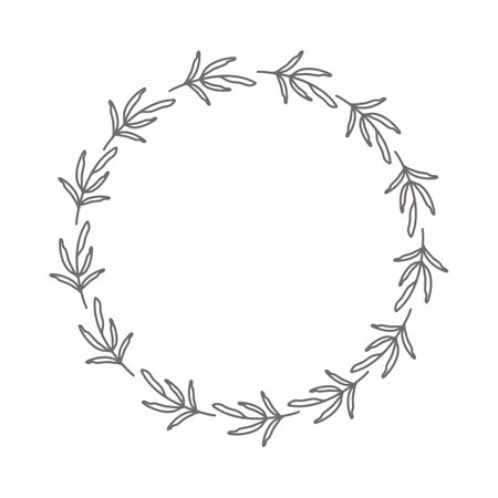 leaf circle frame flower circle frame wedding card frame Vector decorative frame.の写真素材