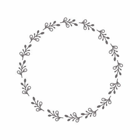 leaf circle frame flower circle frame wedding card frame Vector decorative frame.の写真素材