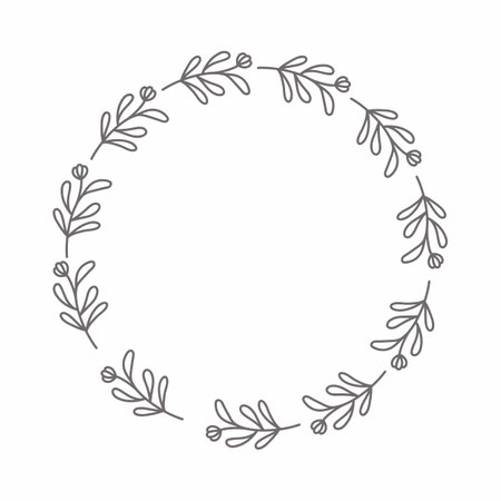 leaf circle frame flower circle frame wedding card frame Vector decorative frame.の写真素材