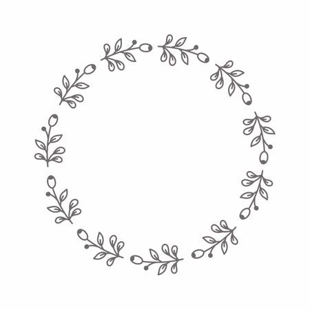 leaf circle frame flower circle frame wedding card frame Vector decorative frame.の写真素材
