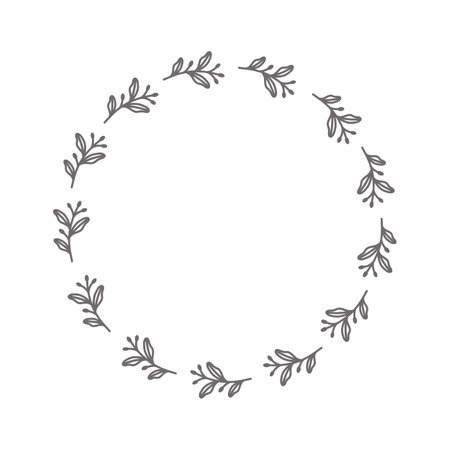 leaf circle frame flower circle frame wedding card frame Vector decorative frame.の写真素材