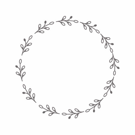 leaf circle frame flower circle frame wedding card frame Vector decorative frame.の写真素材