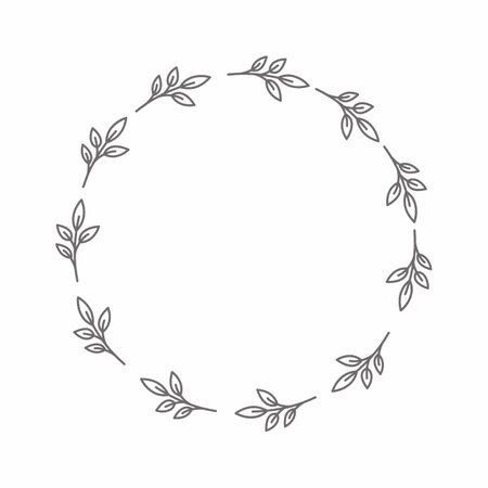 leaf circle frame flower circle frame wedding card frame Vector decorative frame.の写真素材