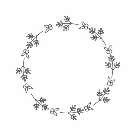 leaf circle frame flower circle frame wedding card frame Vector decorative frame.の写真素材