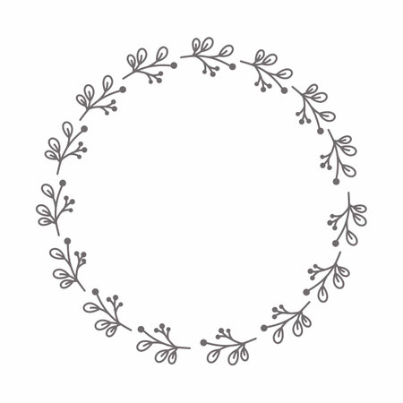 leaf circle frame flower circle frame wedding card frame Vector decorative frame.の写真素材