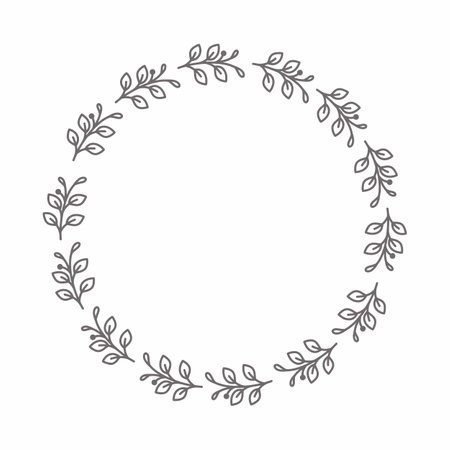 leaf circle frame flower circle frame wedding card frame Vector decorative frame.の写真素材