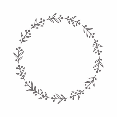 leaf circle frame flower circle frame wedding card frame Vector decorative frame.の写真素材
