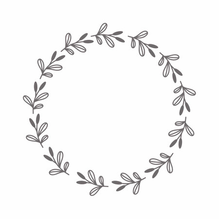 leaf circle frame flower circle frame wedding card frame Vector decorative frame.の写真素材