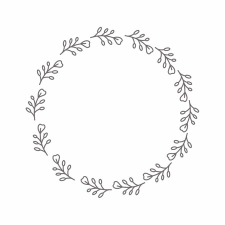 leaf circle frame flower circle frame wedding card frame Vector decorative frame.の写真素材