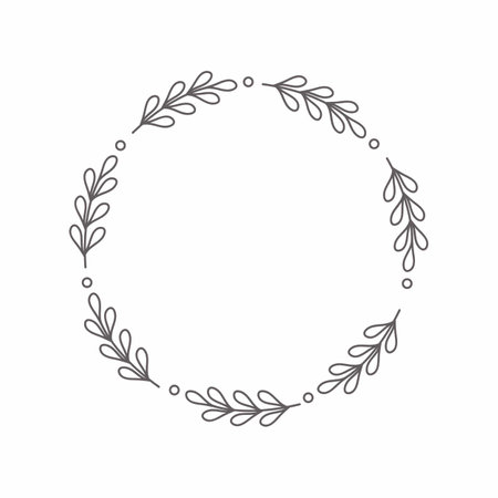 leaf circle frame flower circle frame wedding card frame Vector decorative frame.の写真素材