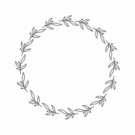 leaf circle frame flower circle frame wedding card frame Vector decorative frame.の写真素材