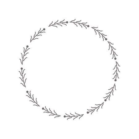 leaf circle frame flower circle frame wedding card frame Vector decorative frame.の写真素材