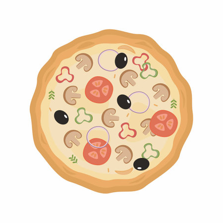 Pizza Vector Food illustration. Junk food.の写真素材