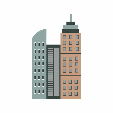 vector building commercial building city cute cartoon Vector real estateの写真素材