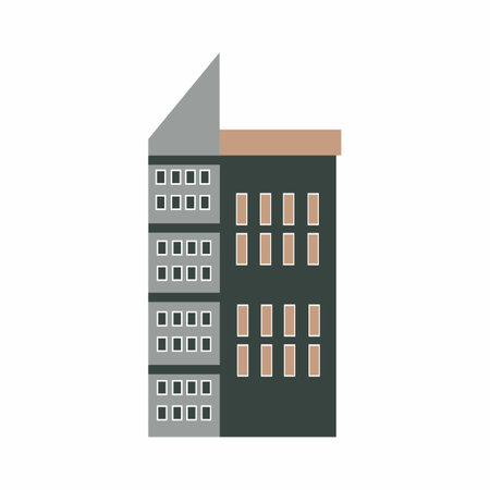 vector building commercial building city cute cartoon Vector real estateの写真素材