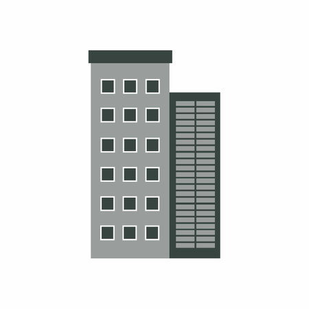 vector building commercial building city cute cartoon Vector real estateの写真素材