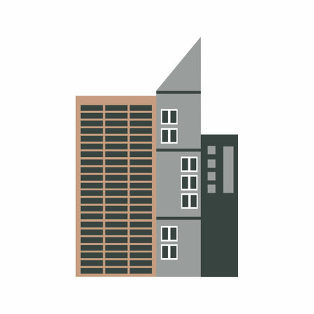 vector building commercial building city cute cartoon Vector real estateの写真素材