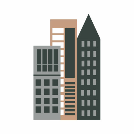 vector building commercial building city cute cartoon Vector real estateの写真素材
