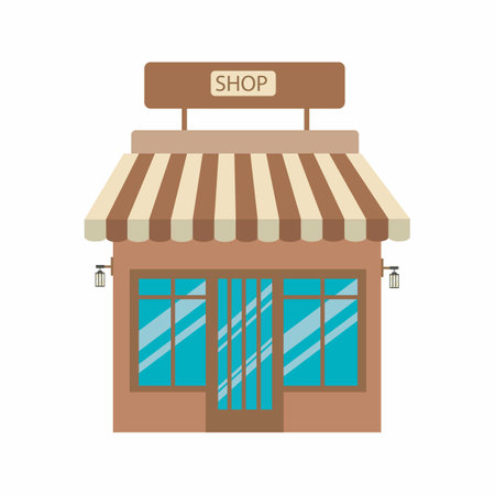 Vector cute shop.Market stall illustration.の写真素材