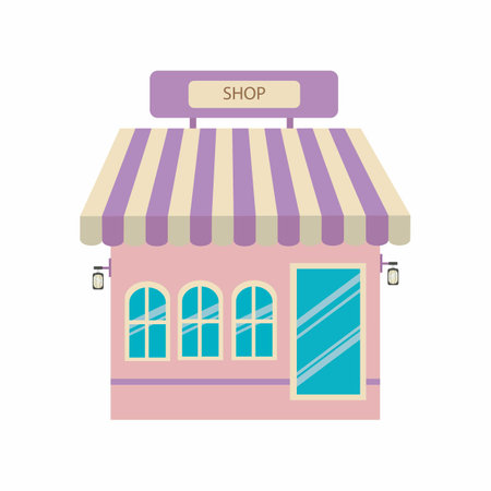 Vector cute shop.Market stall illustration.の写真素材