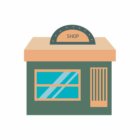 Vector cute shop.Market stall illustration.の写真素材