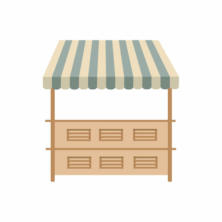 Vector cute shop.Market stall illustration.の写真素材