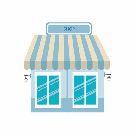 Vector cute shop.Market stall illustration.の写真素材
