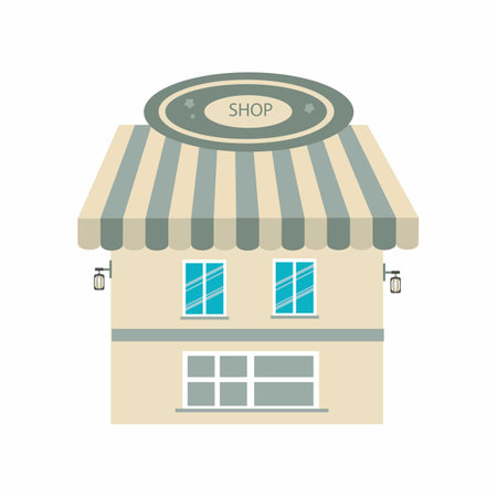 Vector cute shop.Market stall illustration.の写真素材