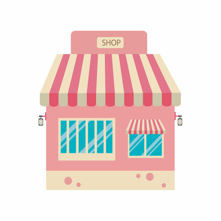Vector cute shop.Market stall illustration.の写真素材
