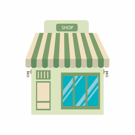 Vector cute shop.Market stall illustration.の写真素材