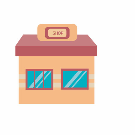 Vector cute shop.Market stall illustration.の写真素材