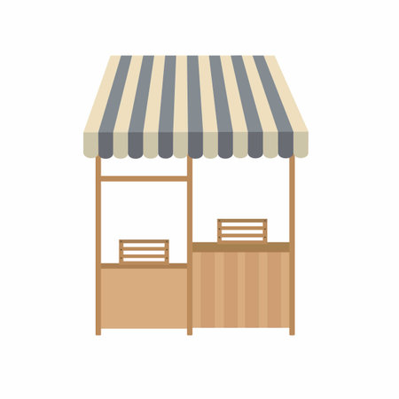 Vector cute shop.Market stall illustration.の写真素材
