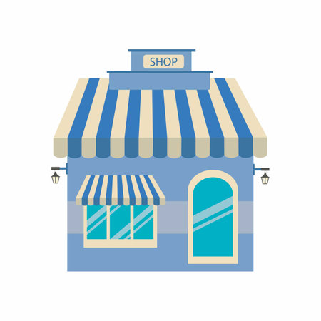 Vector cute shop.Market stall illustration.の写真素材