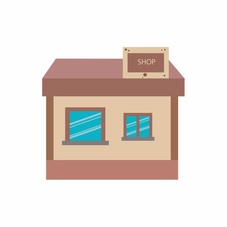 Vector cute shop.Market stall illustration.の写真素材