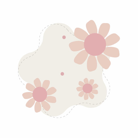 Vector flowers Cute flower elements, pastel colors.のイラスト素材