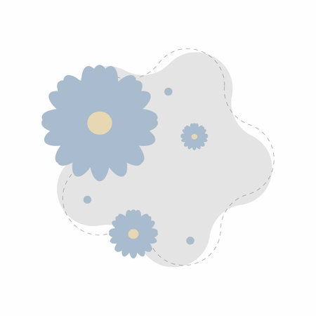 Vector flowers Cute flower elements, pastel colors.のイラスト素材
