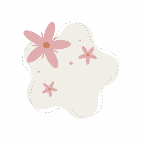 Vector flowers Cute flower elements, pastel colors.のイラスト素材
