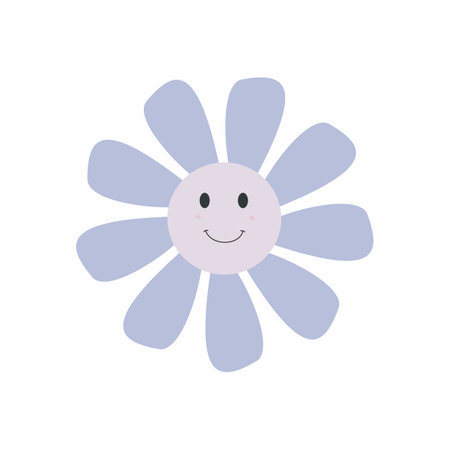 Vector flowers Cute flower elements, pastel colors.のイラスト素材